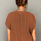 Crew Neck Cable Knit Short Sleeve Sweater