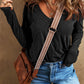 V Neck Center Seam Long Sleeve Tee