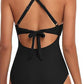 2-tone Crossed Cutout Backless Monokini