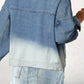 Contrast Washed Gradient Denim Jacket