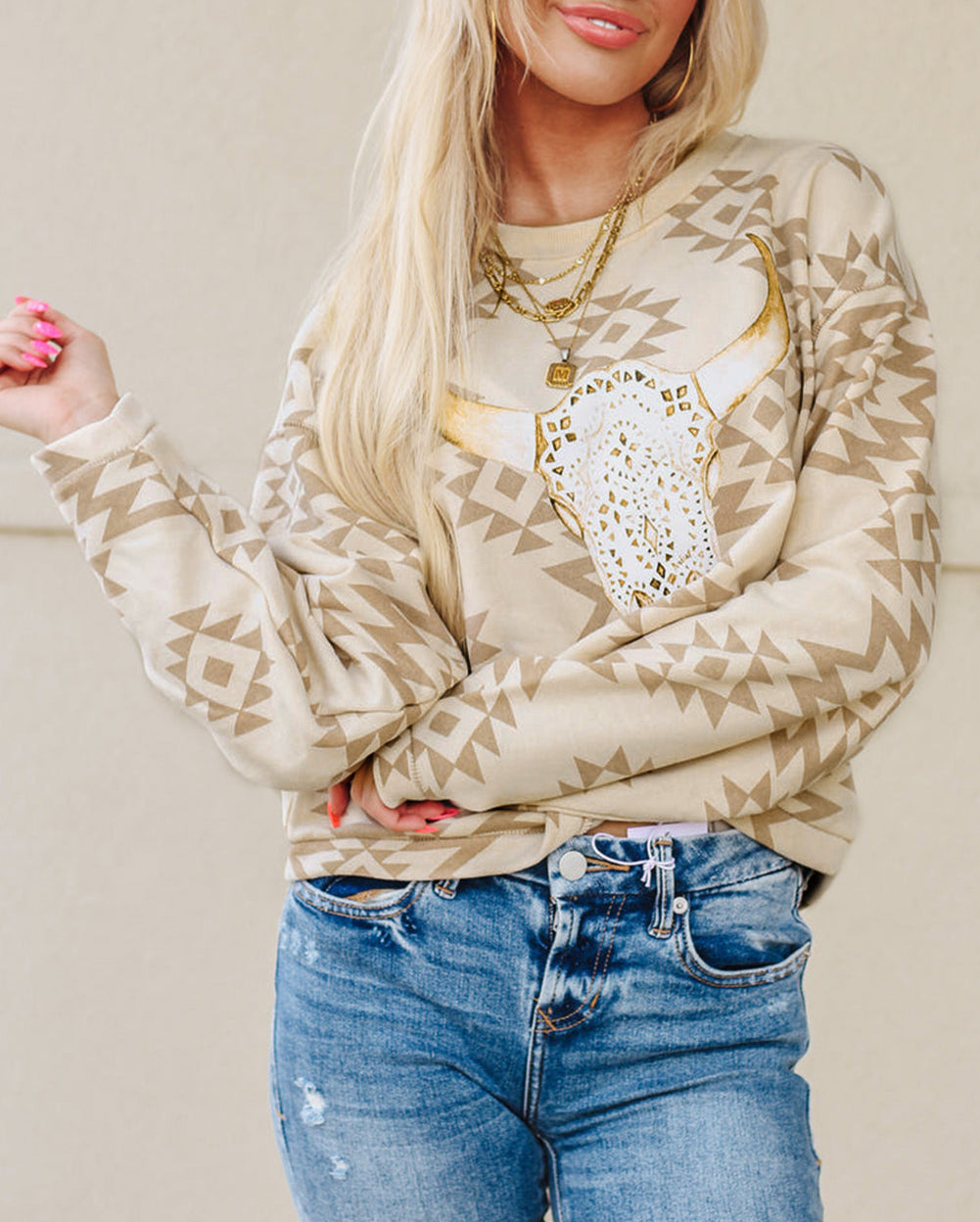 Aztec Pullover Sweatshirt
