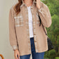 Plaid Patchwork Buttoned Sherpa Shirt Jacket