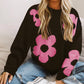 Big Flower Pattern Knit Sweater