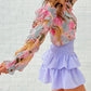 Floral Print Tiered Ruffled Long Sleeve Blouse