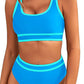 Contrast Trimmed U Neck High Waist Bikini
