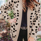 Animal Spotted Pattern Open Front Cardigan