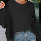 Exposed Seam Chest Pocket Loose Sleeve Oversized Top