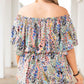 Plus Size Off Shoulder Floral Print Romper