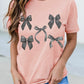 Bow Knots Print Slim Fit Crew Neck T Shirt
