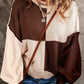 Contrast Color Exposed Seam Drop Shoulder Sweater