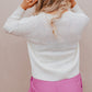 Heart XOXO Pattern Drop Shoulder Rib Knit Sweater