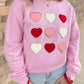 Glitter Chenille Heart Patch Valentines Sweatshirt