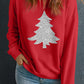 Silver Christmas Tree Printed Drop Shoulder Sweatshirt