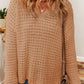 Hollow-out Crochet V Neck Sweater