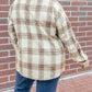 Plus Size Plaid Half-Zipper Sweatshirt with Chest Pocket