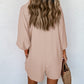 Half Button Collared Loose Romper