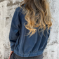 Corduroy Drawstring Hooded Pocket Zip Up Jacket