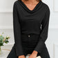 Cowl Neck Long Sleeve Elegant Blouse