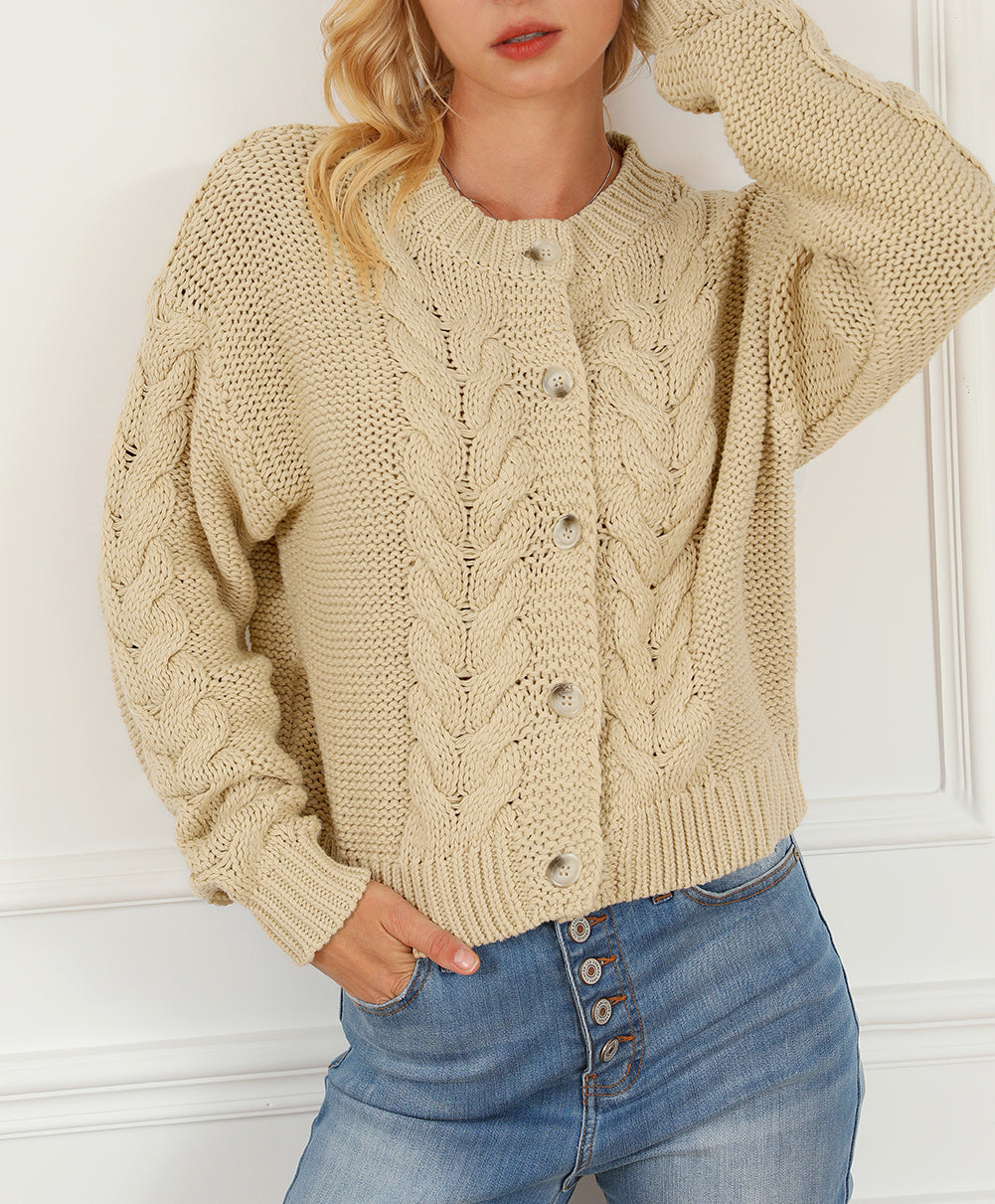 Cable Knit Buttoned Cardigan
