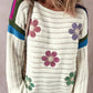 Daisy Flower Pointelle Knit Sweater