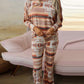 Aztec Print Puff Sleeve Pullover and Pants Lounge Outfit