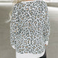 Printed Solid Trim Leopard Print Top