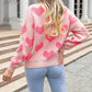 Valentine’s Day Heart Jacquard Knit Sweater