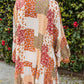 Boho Patchwork Floral Open Front Kimono
