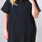 Plus Size Shirt Collar Buttoned Short Sleeve Shift Dress