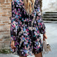 Floral Smocked Round Neck Ruffle Tiered Dress