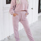 Powder Ribbed Two Piece Pullover and Joggers Lounge Set