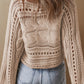 Hollow-out Cable Knit Cropped Sweater