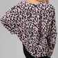 Leopard Print V Neck Batwing Sleeve Plus Size Top