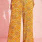 Bohemian Floral Print Pocketed Wide Leg Pants