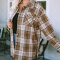 Plaid Print Chest Pockets Shacket