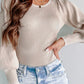 Apricot Ribbed Balloon Sleeve Bodysuit