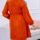 Plus Size High Waist Corduroy Dress