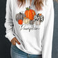 Rhinestone Pumpkin Graphic Crewneck Thanksgiving Sweatshirt