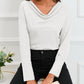 Cowl Neck Long Sleeve Elegant Blouse