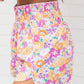 Floral Shirred High Waist Casual Shorts
