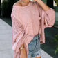 Splicing Long Sleeve Pocketed Oversized Top