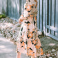 Tie Waist Puff Sleeve Bold Floral Maxi Dress