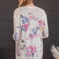 Floral Print Ribbed Knit Slim Fit Cardigan