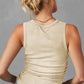 Plain Ruched Side Slim Tank Top