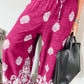 Bohemian Printed Drawstring Waist Wide Leg Pants