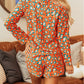 Leopard Print Long Sleeve Shirt and Shorts Pajama Set