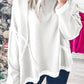 Exposed Seam Drop Shoulder Raw Hem Oversized Sweatshirt