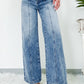 Central Seamed Wide Leg High Waist Jeans