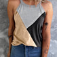 Geometric Color Block Sleeveless Top