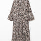 Leopard Print Tiered Wide Sleeve Maxi Dress